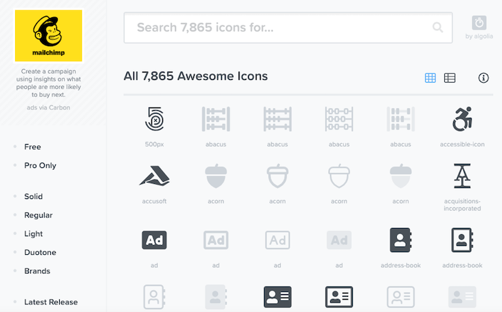 Font Awesome Icon Gallery