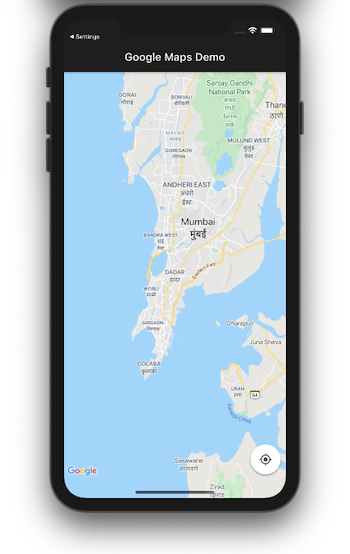 Google Maps Widget Demo Flutter App