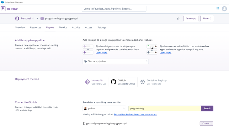 Heroku Connect Github Repository