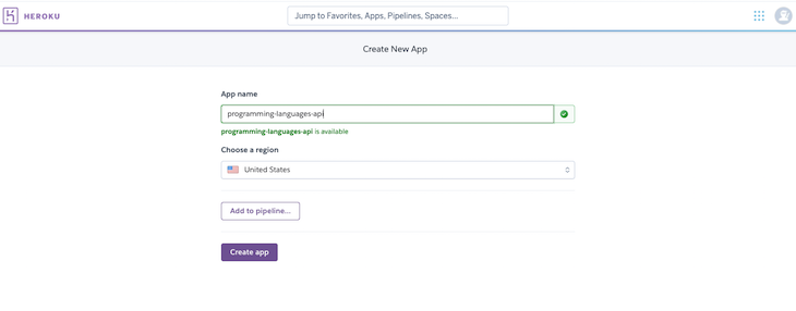 Heroku Create New App Name