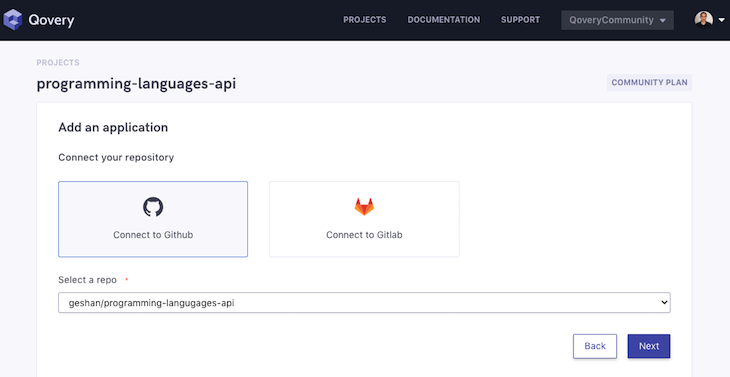 Qovery Connect Github Repo Programming Languages