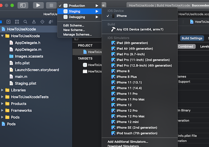 Staging Plist Automatic Running Stage Build Configuration