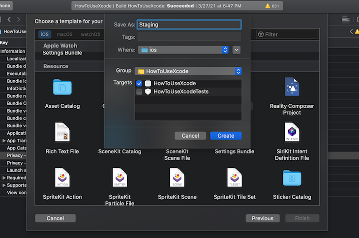 Staging Plist XML File Store App Properties