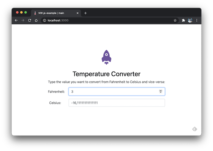 Testing App Access Screen Temperature Converter