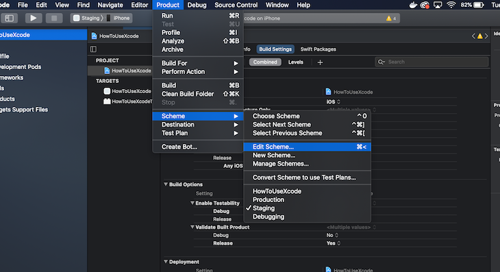 Xcode Set Specific Scheme Build Settings