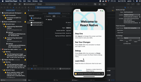 react native xcode 12.4