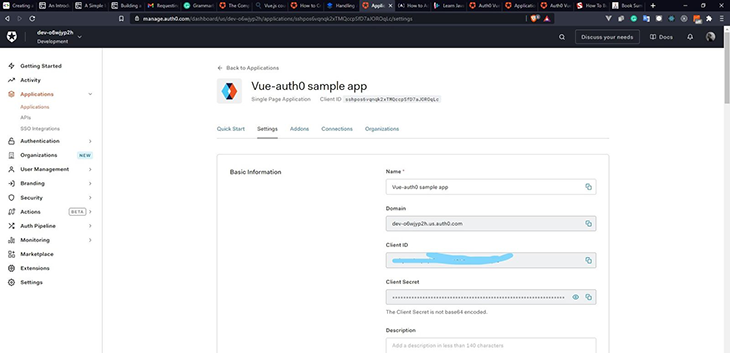 Configuring your Auth0 Settings