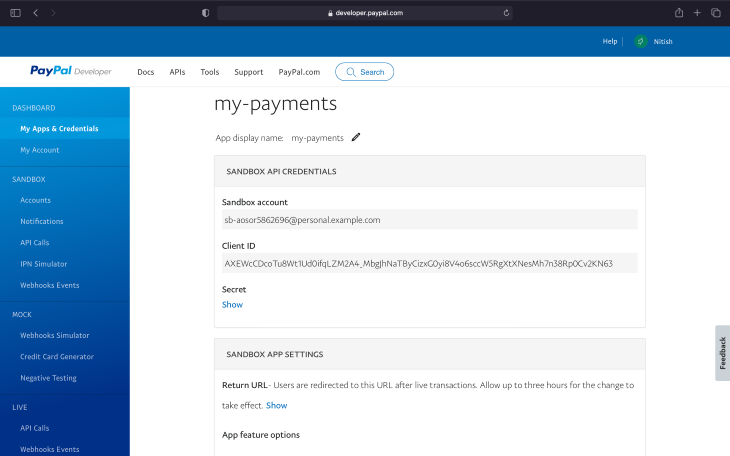 My Payments Page