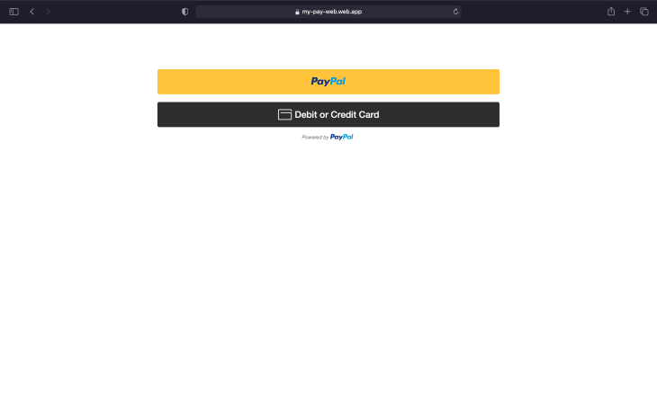 My Paypal Web Running