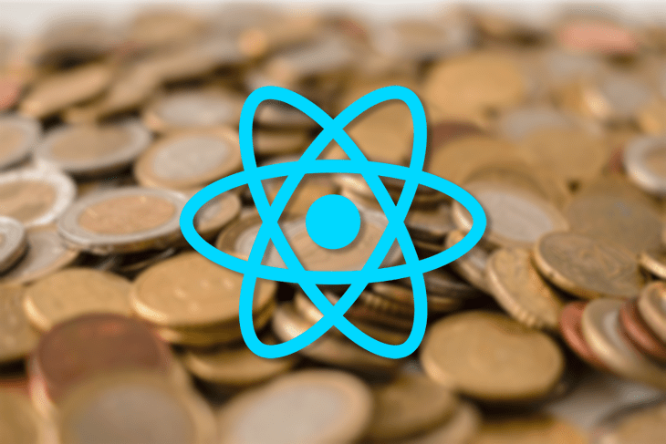 React Native Logo Over Coins