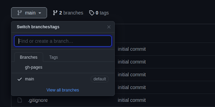 Switching branches in GitHub Pages