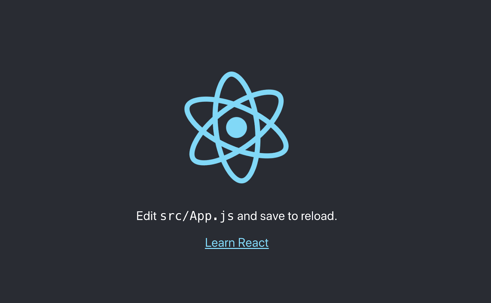 Default Create React App screen