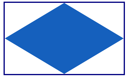 Blue Diamond in Rectangle With White Padding