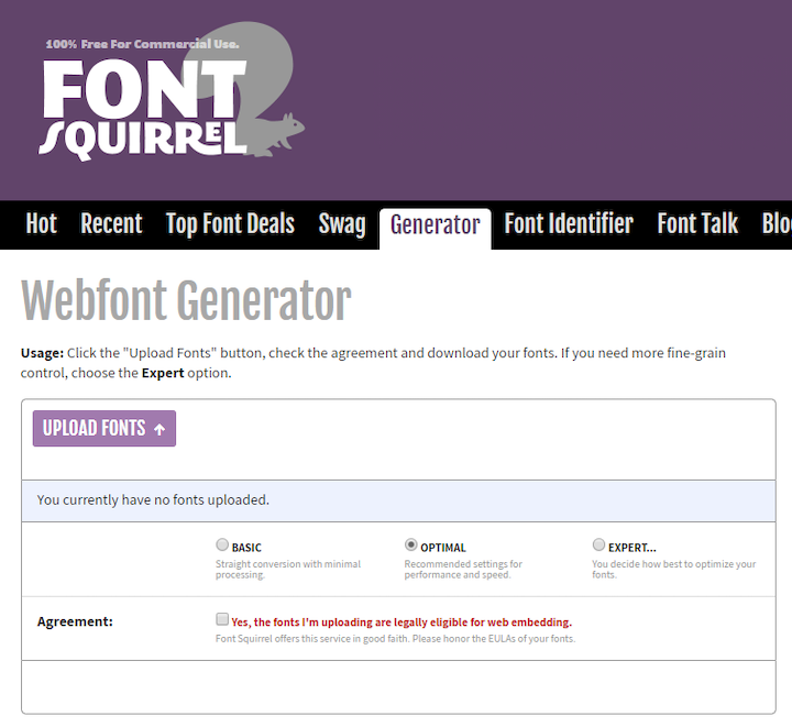 Font Squirrel Webfont Generator