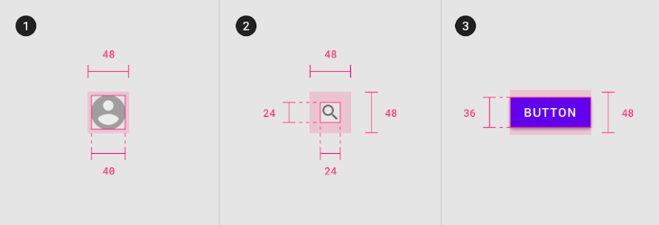 Material Design Mobile Touch Targets