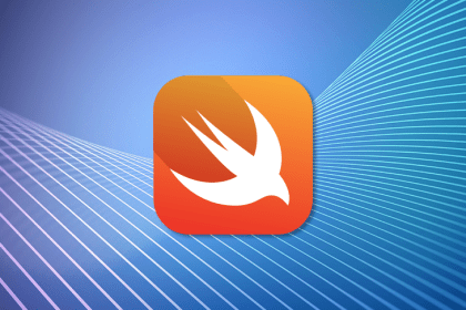 Swift Logo Over a Blue Background