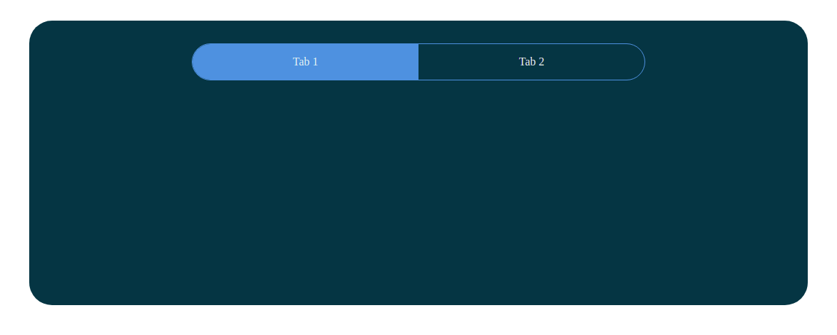 Screenshot of basic React app with two tabs at the top; one is highlighted in blue