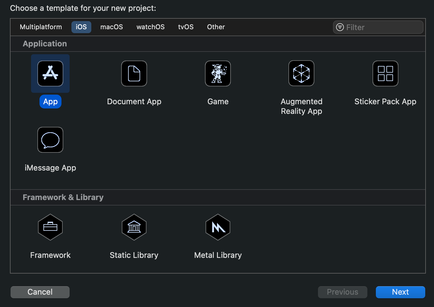 Create New Xcode Project App