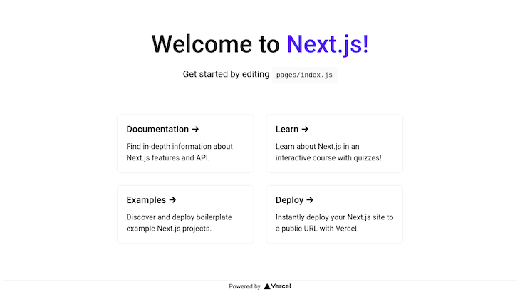 Welcome Page Of Next.js Inviting Viewer To Get Started