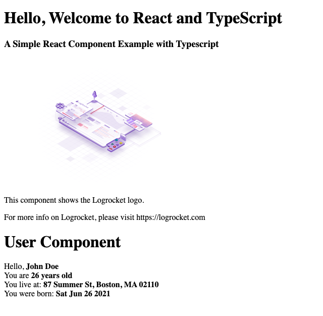 React Typescript User Component Example