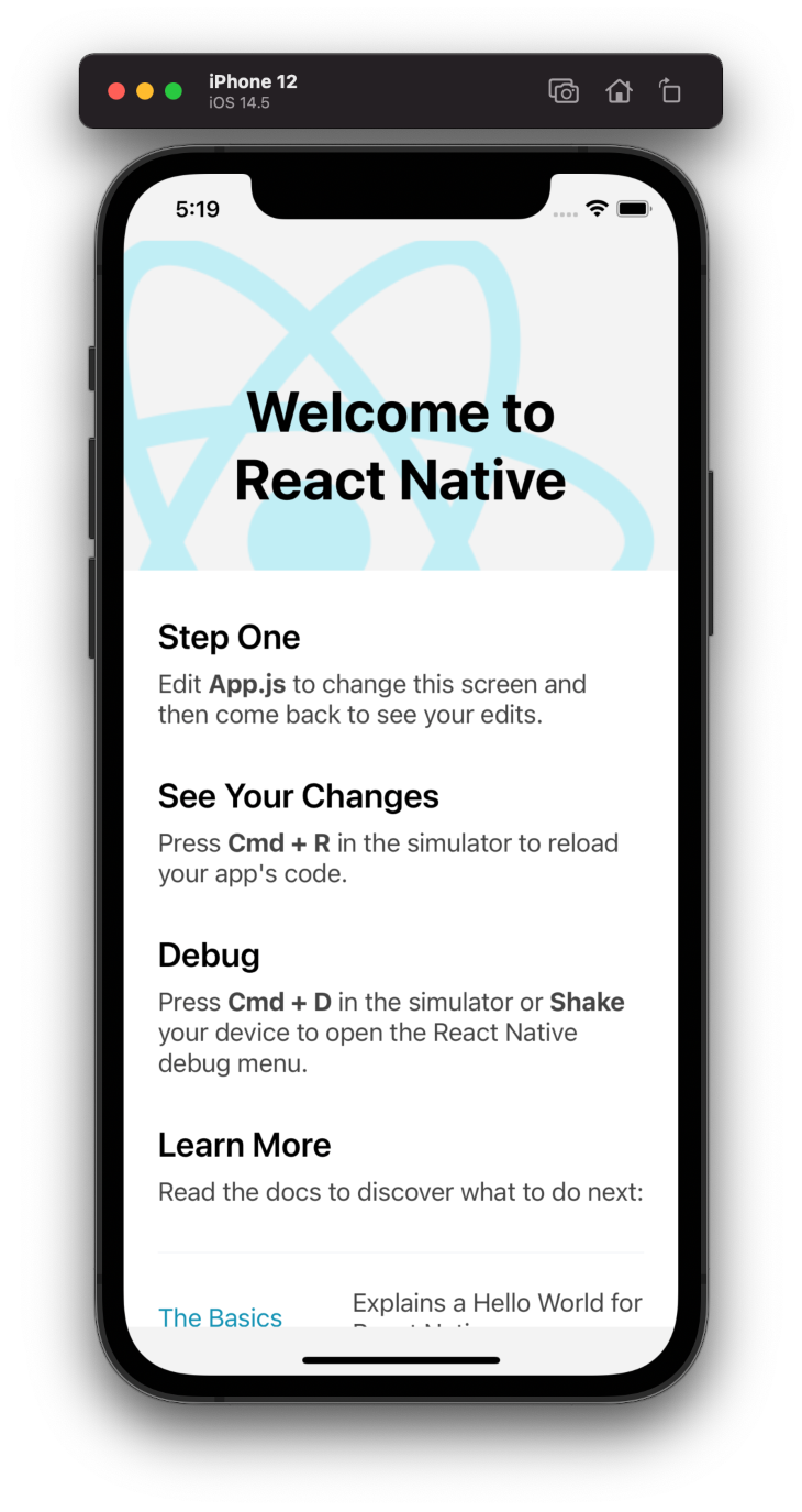 Native screen. Приложения на React native.