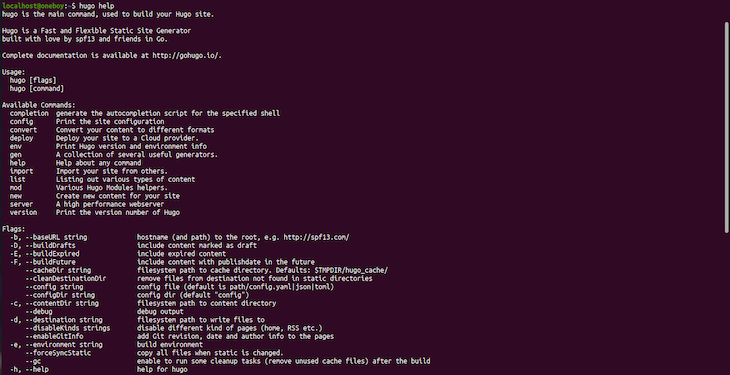 List Of Hugo Commands And Flags