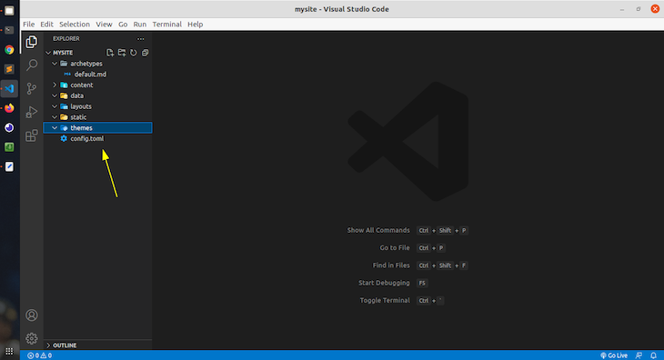 Opening Mysite Folder In Visual Studio Code