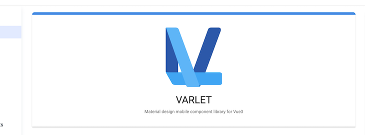 Screenshot of Varlet UI homepage