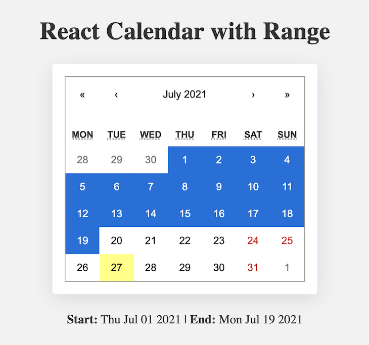 React-Calendar: Build and customize a simple calendar - LogRocket Blog