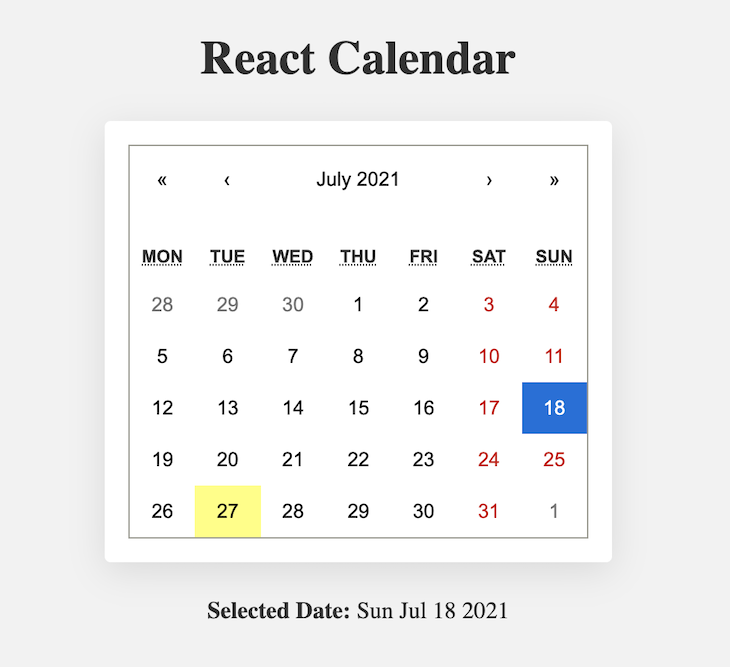 Calendar React