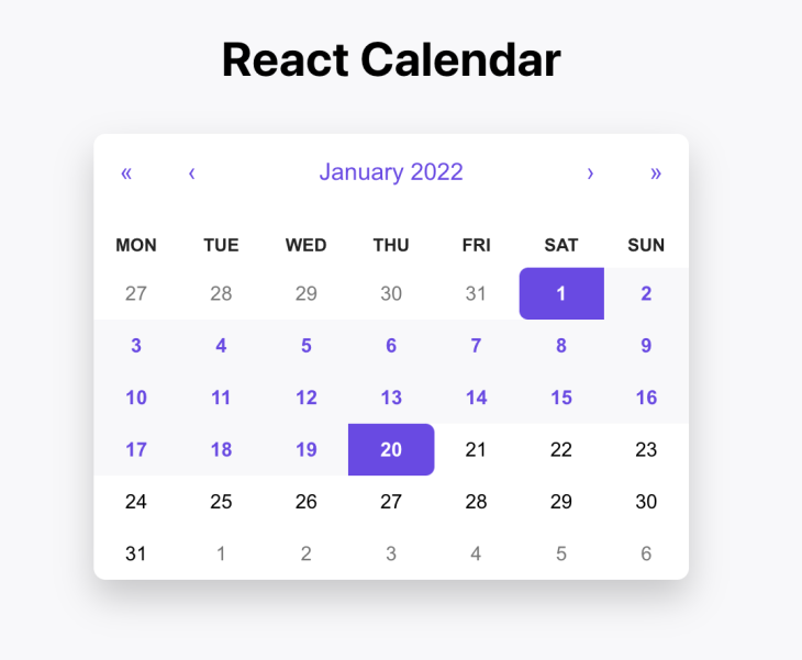 ReactCalendar Build and customize a simple calendar LogRocket Blog