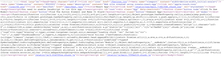 Screenshot of code for the example app with SSR