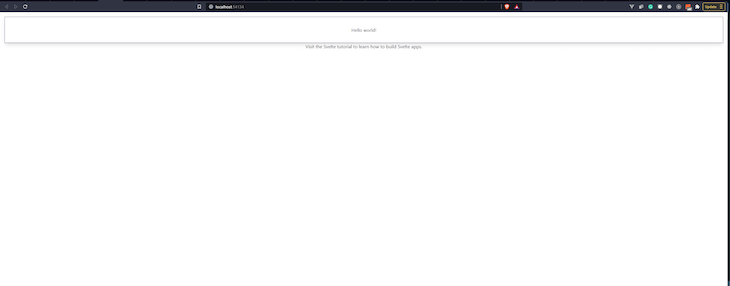 Screenshot of a blank Svelte app