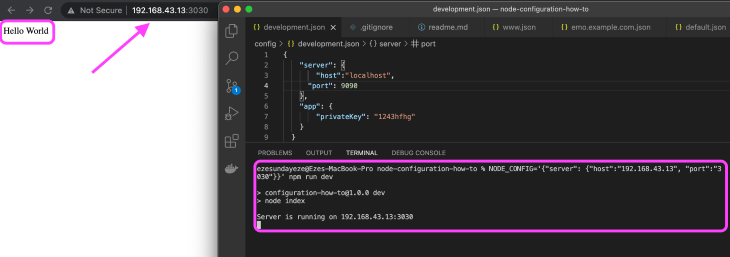 node js config files