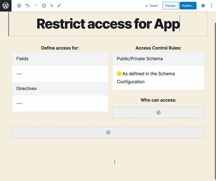 Configuring an access control list