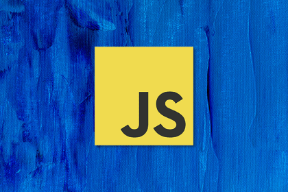 JS Logo Over Blue Background