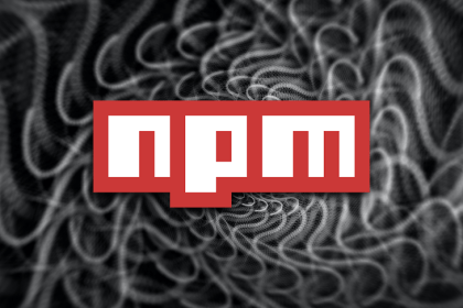 NPM Over a Black, Swirling Background