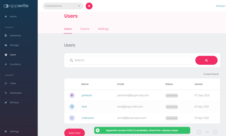 Users Section