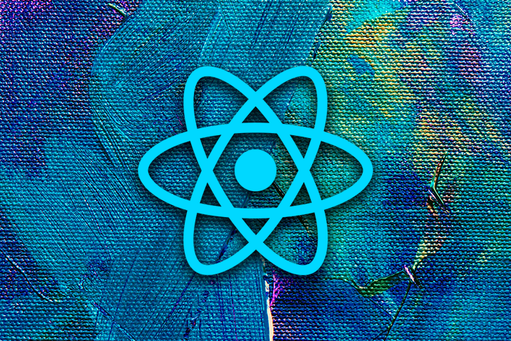 React Logo Over a Blue Background