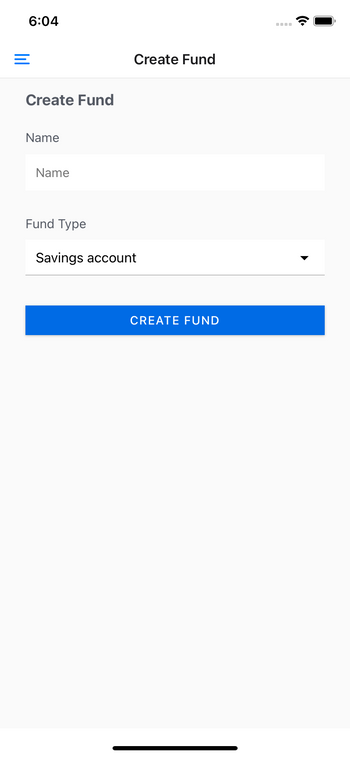 Create Fund Page RN Finance Tracker