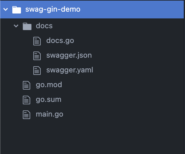 folder structure after running swag init
