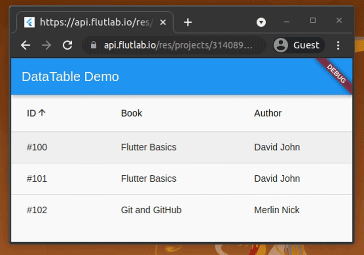 DataTable widget: Hãy khám phá tiện ích hiển thị dữ liệu tuyệt vời của DataTable widget trong Flutter! Tạo ra bảng thông tin chính xác và dễ đọc với chức năng sắp xếp, lọc, tìm kiếm và thao tác chỉ bằng vài dòng code đơn giản.