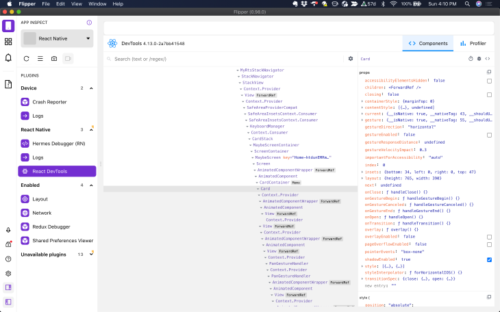 React Devtools Tab