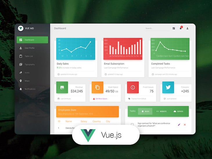 Vue Material Dashboard UI