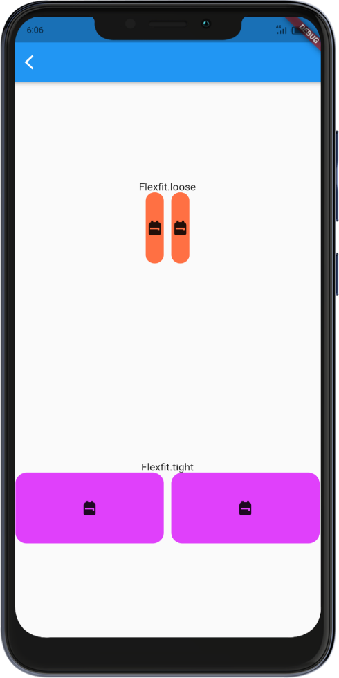 iPhone demonstration of flexible widget with flexfittight and flexfitloose