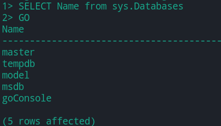 SQL Server Databases Retrieved Name