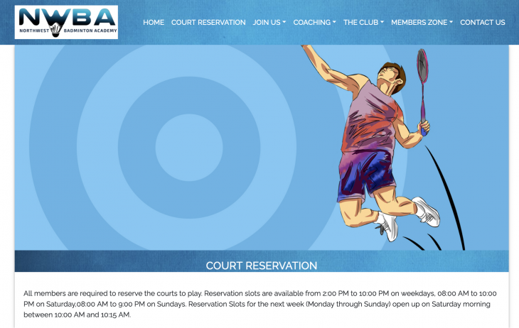 Badminton Scheduling Home Page