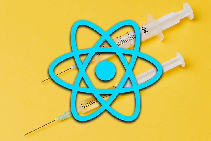 React Logo Over Two Injection Shots