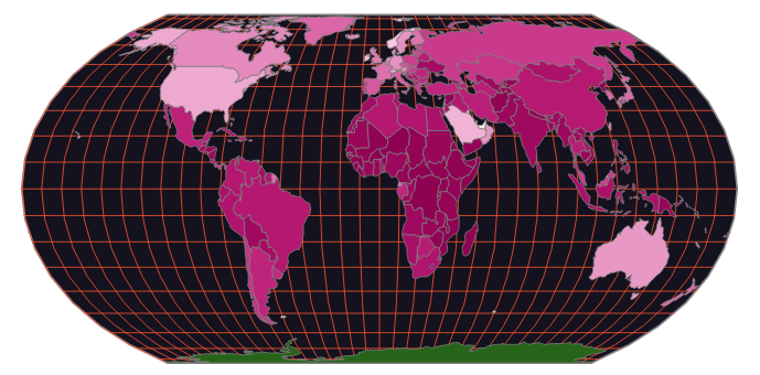 world map with latitude and longitude lines