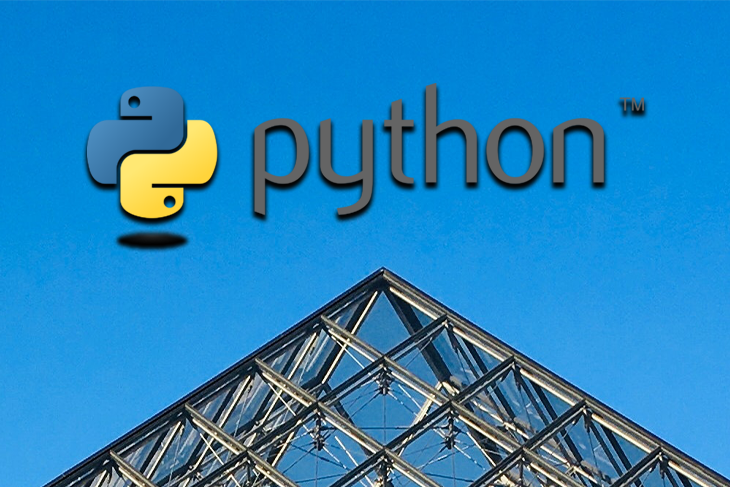 Python Logo Over a Steel Frame